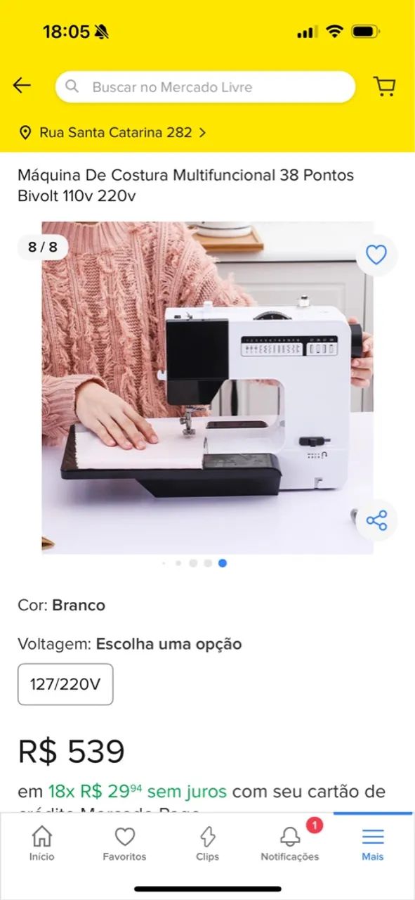 Vendo Máquina de Costura Multifuncional 38 Pontos Bivolt 