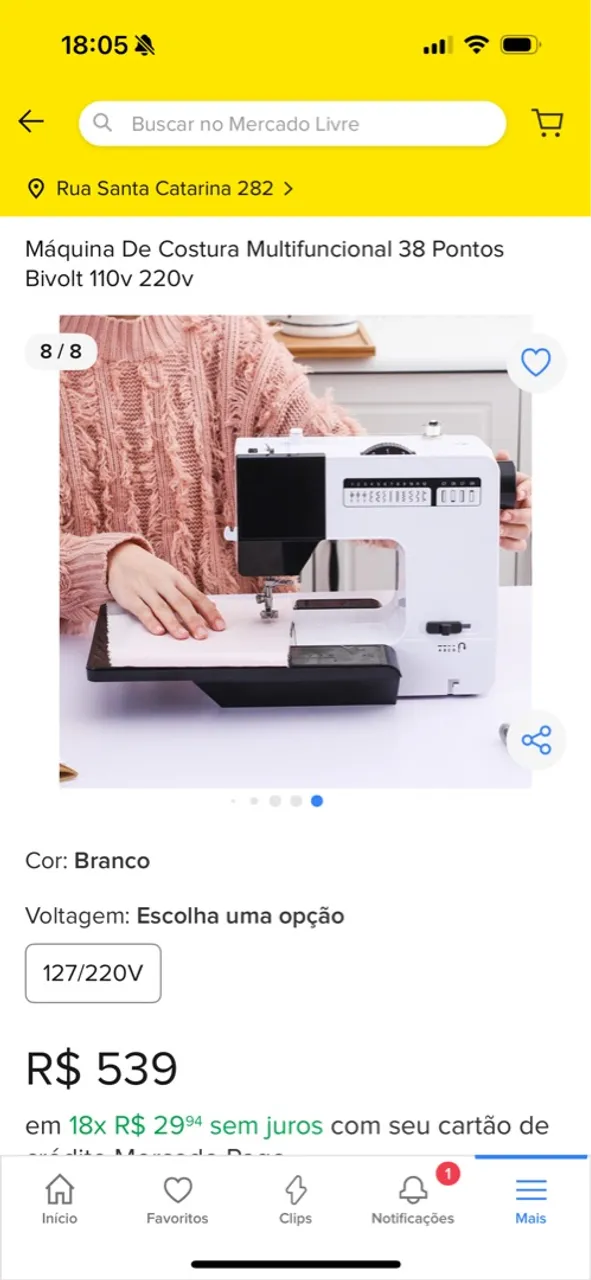 Vendo Máquina de Costura Multifuncional 38 Pontos Bivolt