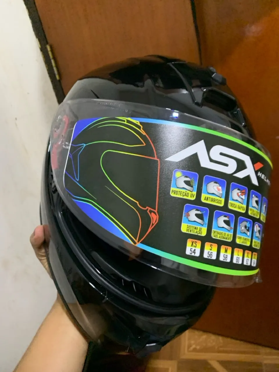 Capacete Moto ASX Preto novo nunca usado aceito proposta