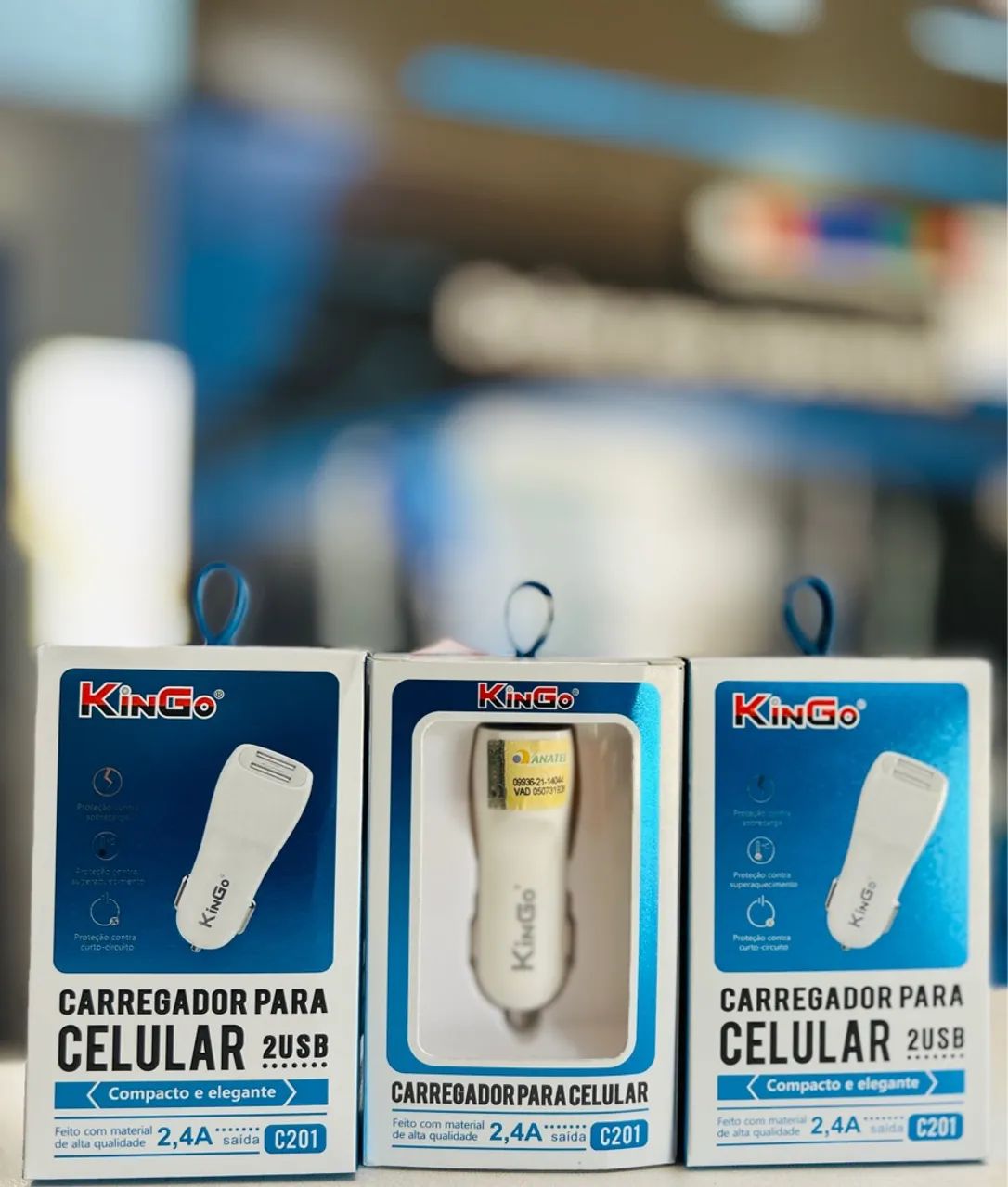 Carregador de Celular 2 USB Kingo 2,4A
