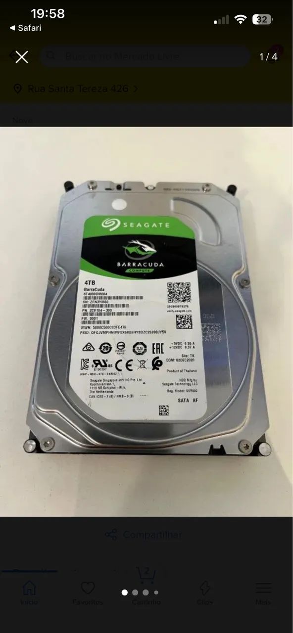 HD SEAGATE BARRACUDA 4TB64617708839169120