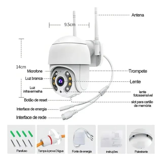 câmera ip/wifi ip66