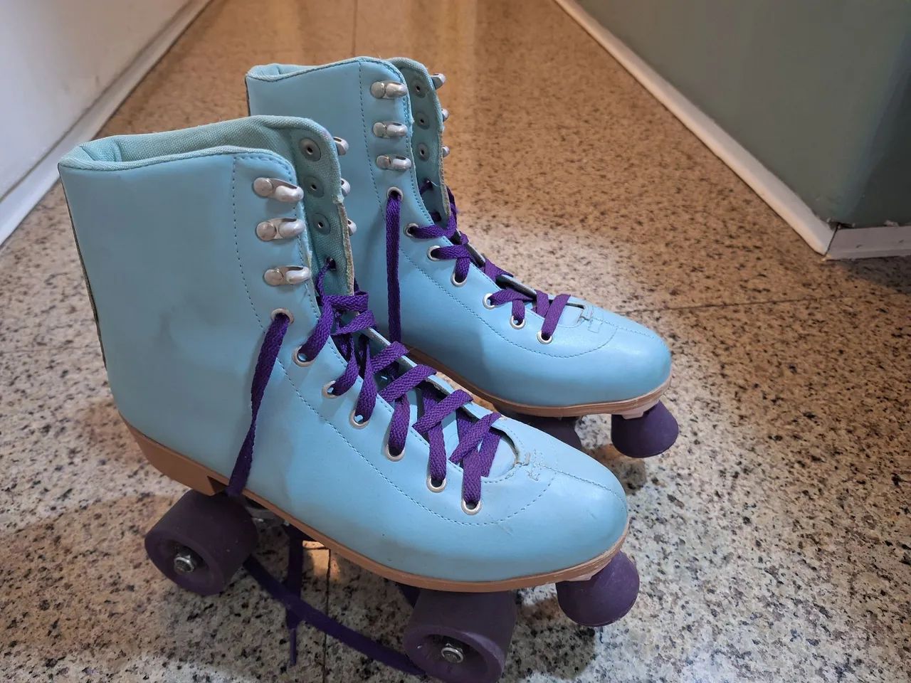 Patins Roller Quad Azul Bebê