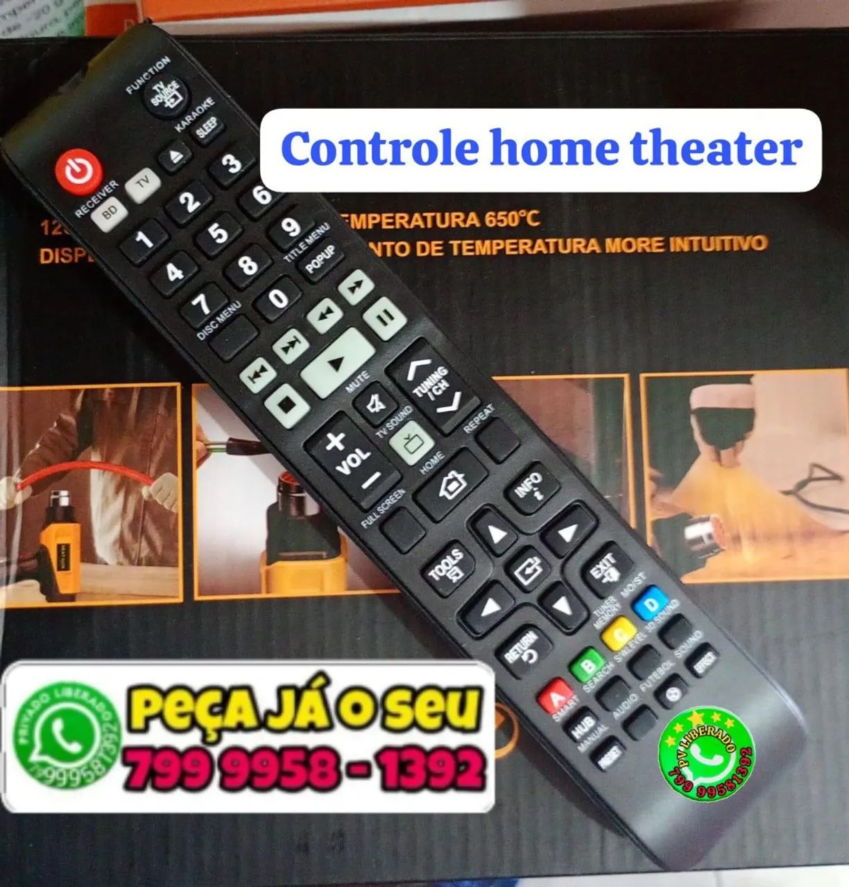 Controle home theater e  TV, som  em geral