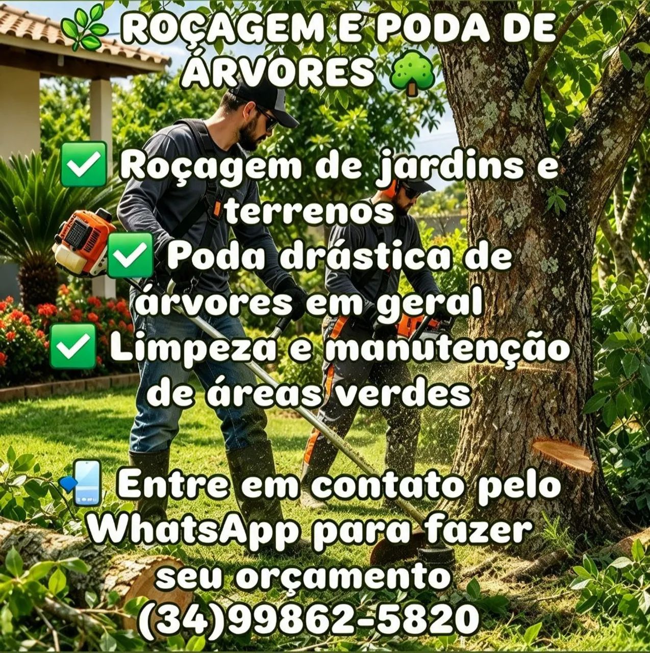 Roçagem e poda de árvores 