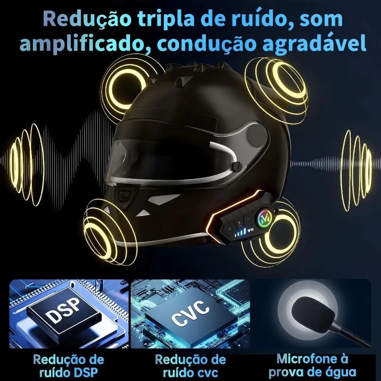 Fone p/ Capacete C/ Microfone - Foto 2