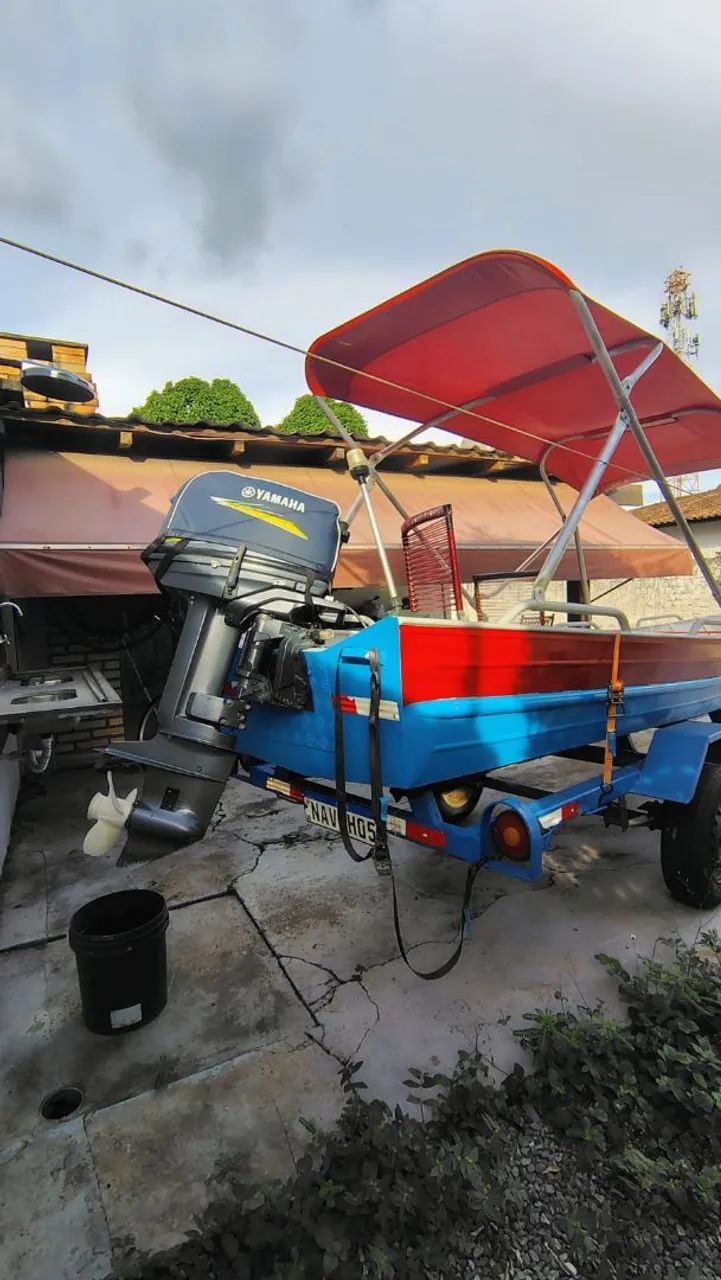Barco com motor e carrocinha  - Foto 4