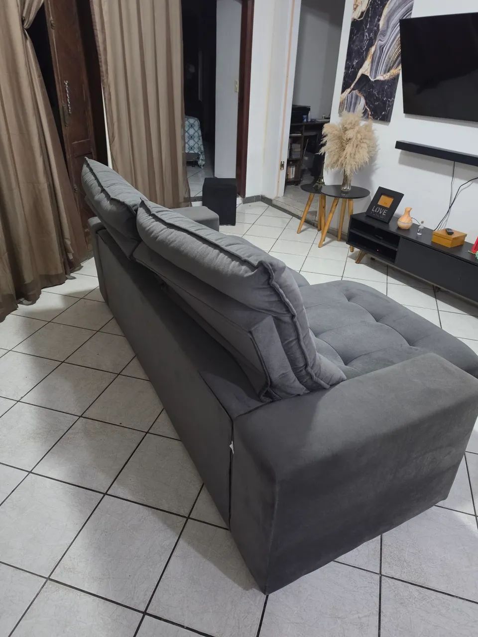 Sofá Retrátil + Rack Para Sala - Foto 2