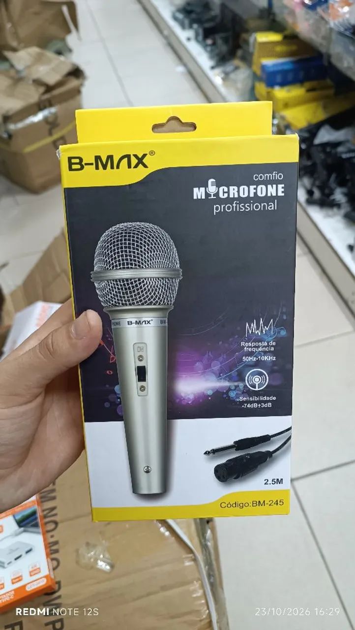 Microfone profissional B-MAX com Fio e Cabo - Foto 2