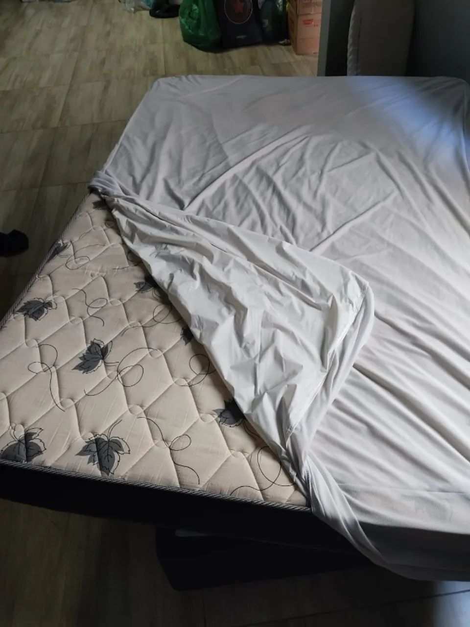 Cama de Casal + Colchão D45 + Capa Impermeável - Ótimo Custo-Benefício - Foto 3