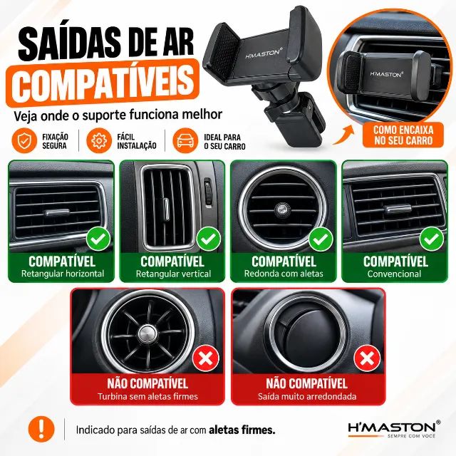 Suporte Veicular H'Maston para Celular 360° - Saída de Ar - Foto 5