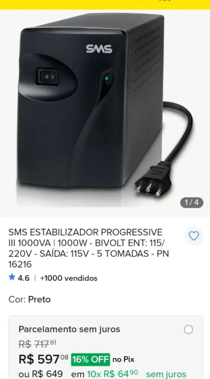 Estabilizador SMS de 1000va - Foto 4