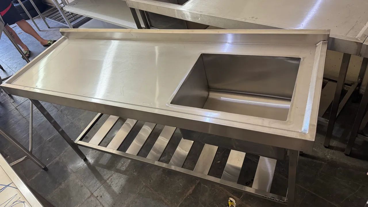 Pia industrial inox 1,80 x 60  - Foto 3