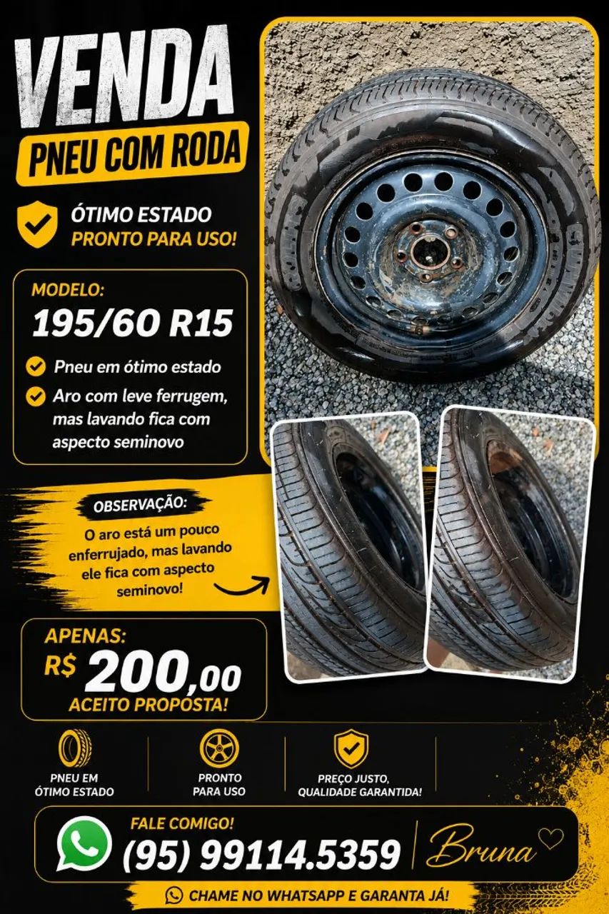 Pneu Modelo: 195/60 R 15