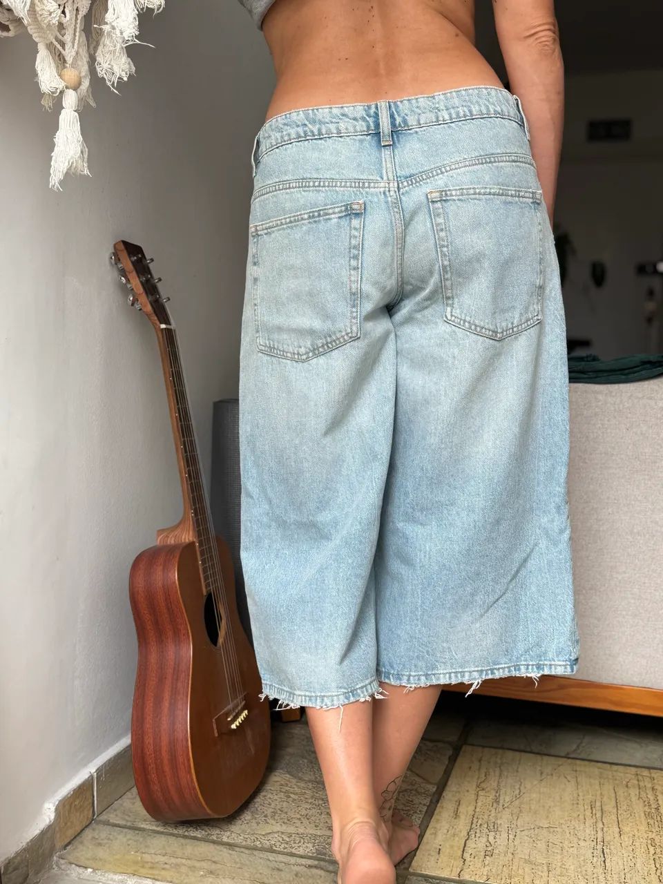 calça pantalona jeans Zara - Foto 5