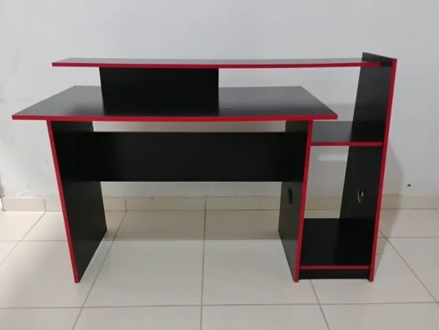 Mesa Gamer Preto e Vermelho - Foto 4