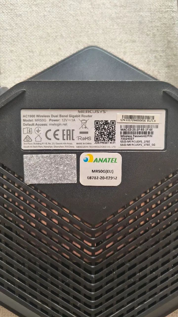 Roteador Gigabit Mercusys MR50G (Ideal p/ Fibra e Jogos) Seminovo - Foto 4