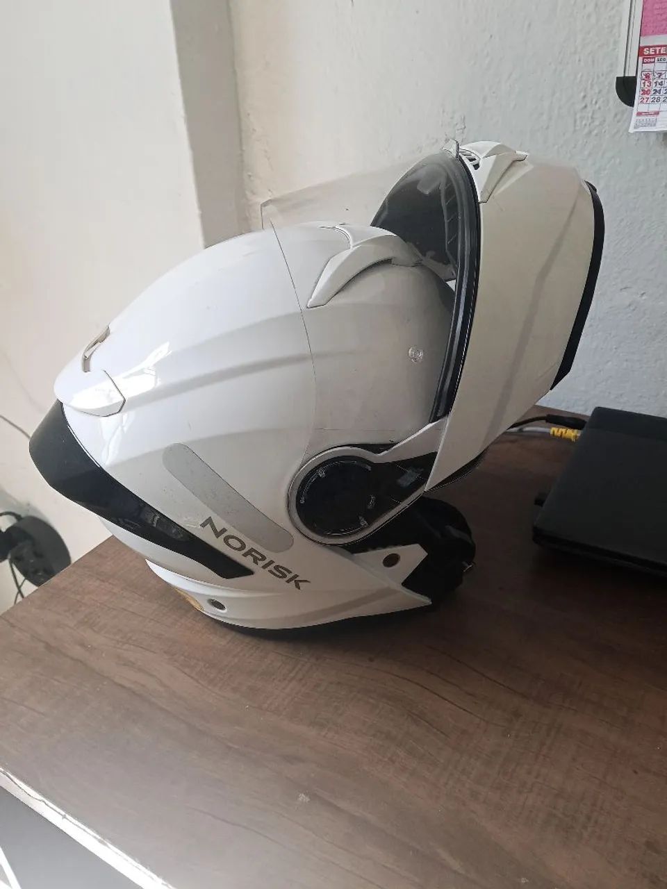 Capacete Norisk Force 2  Branco Articulado - Foto 2