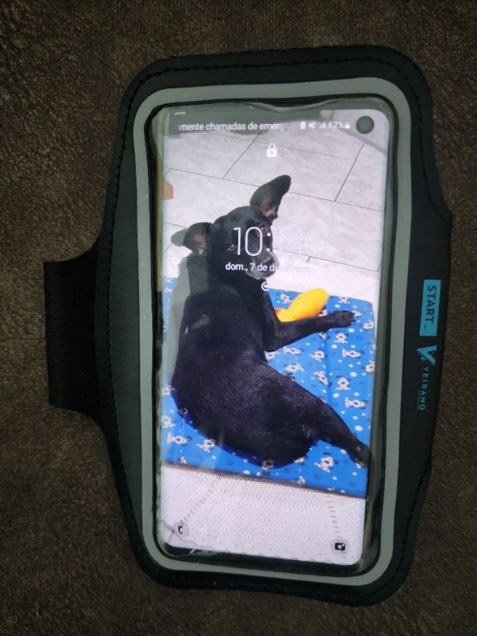 Braçadeira preta porta celular - Foto 2