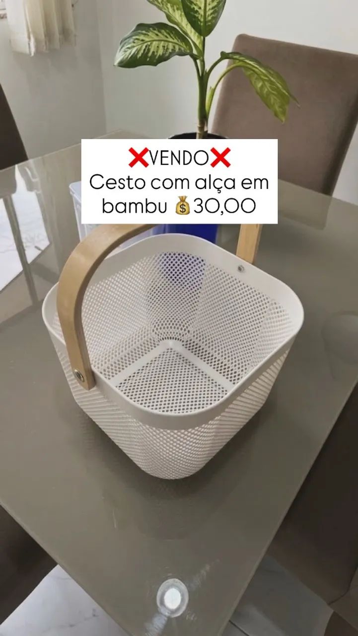 Cesto com alça em bambu  - Foto 2