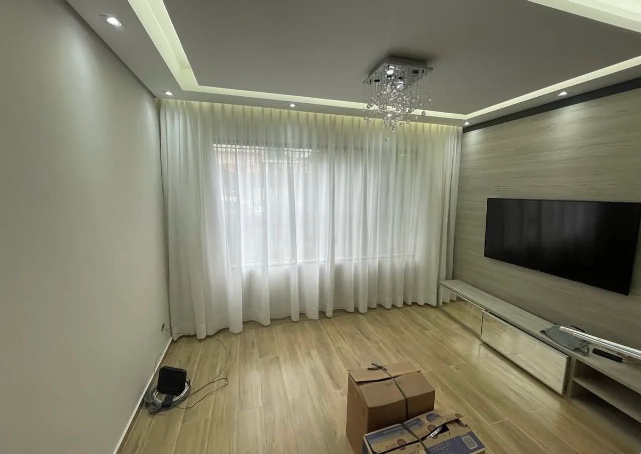 Cortina Wave no Tecido Branco com Forro