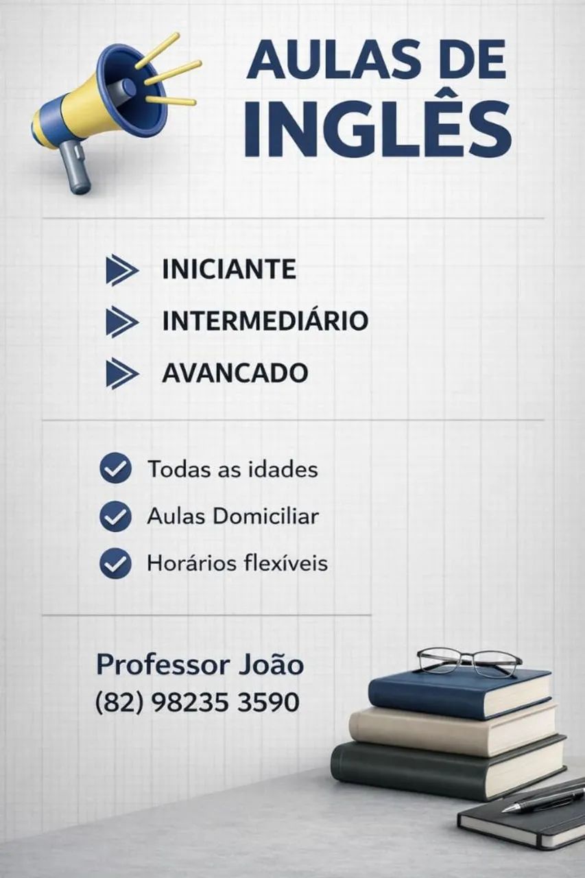 Aulas particulares de inglês