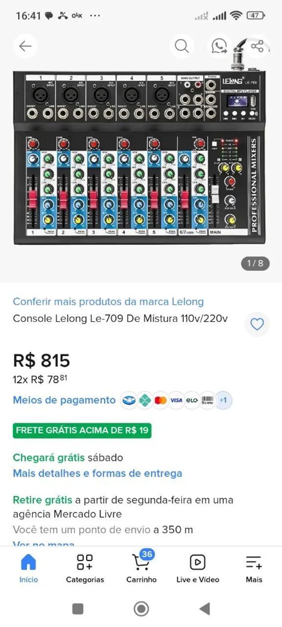  Mesa de som profissional com bluetooth 7 canais - Foto 2