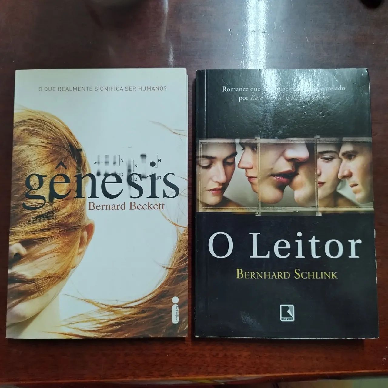 Dois livros de Bernardo Beckett: Gênesis e O leitor.