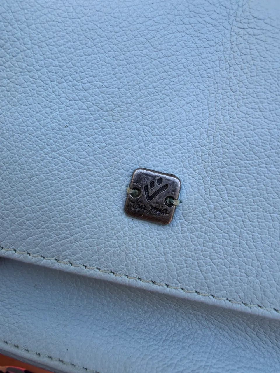 Bolsa de Couro Azul Via Mia - Foto 3