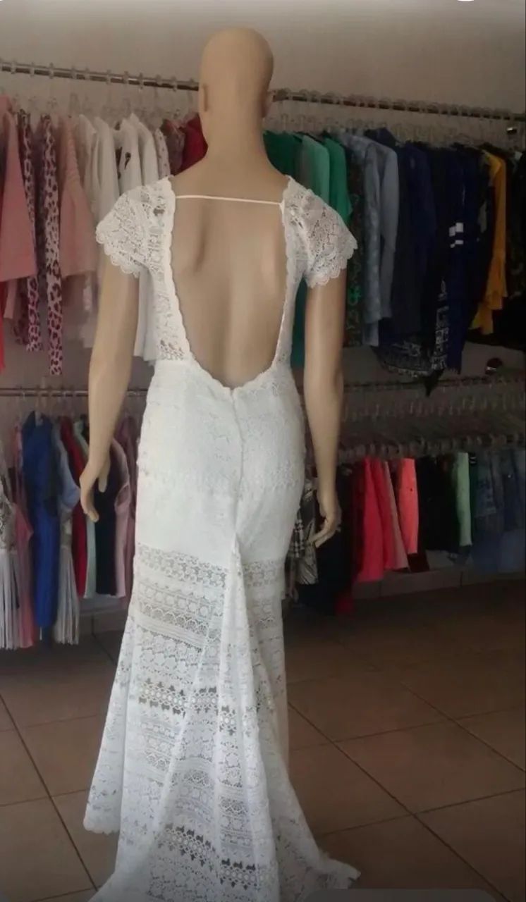 Vestido longo todo em renda  - Foto 4