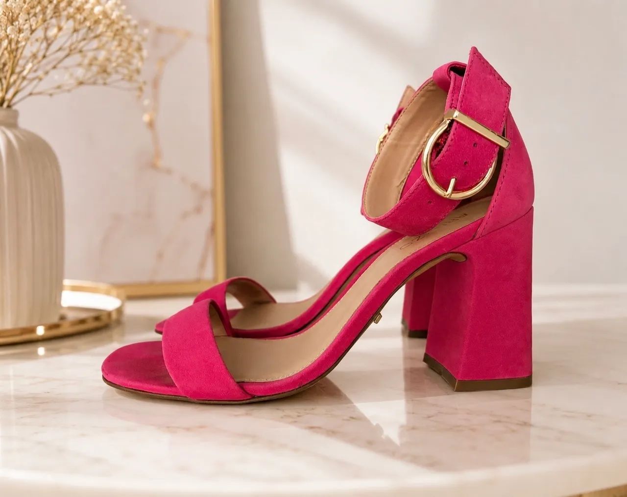 sandália arezzo rosa nobuck 36