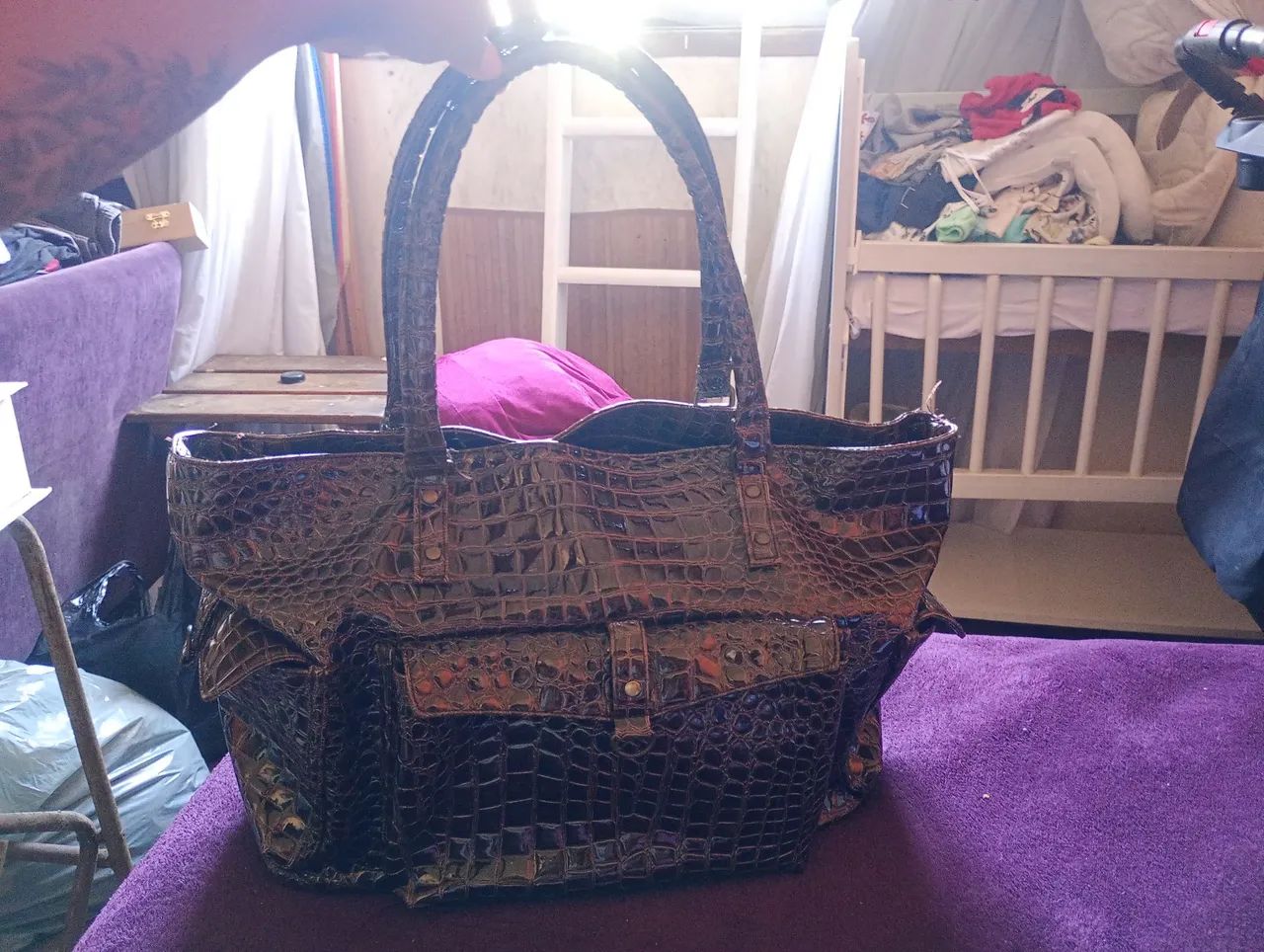 Bolsa couro de cobra Cortella 
