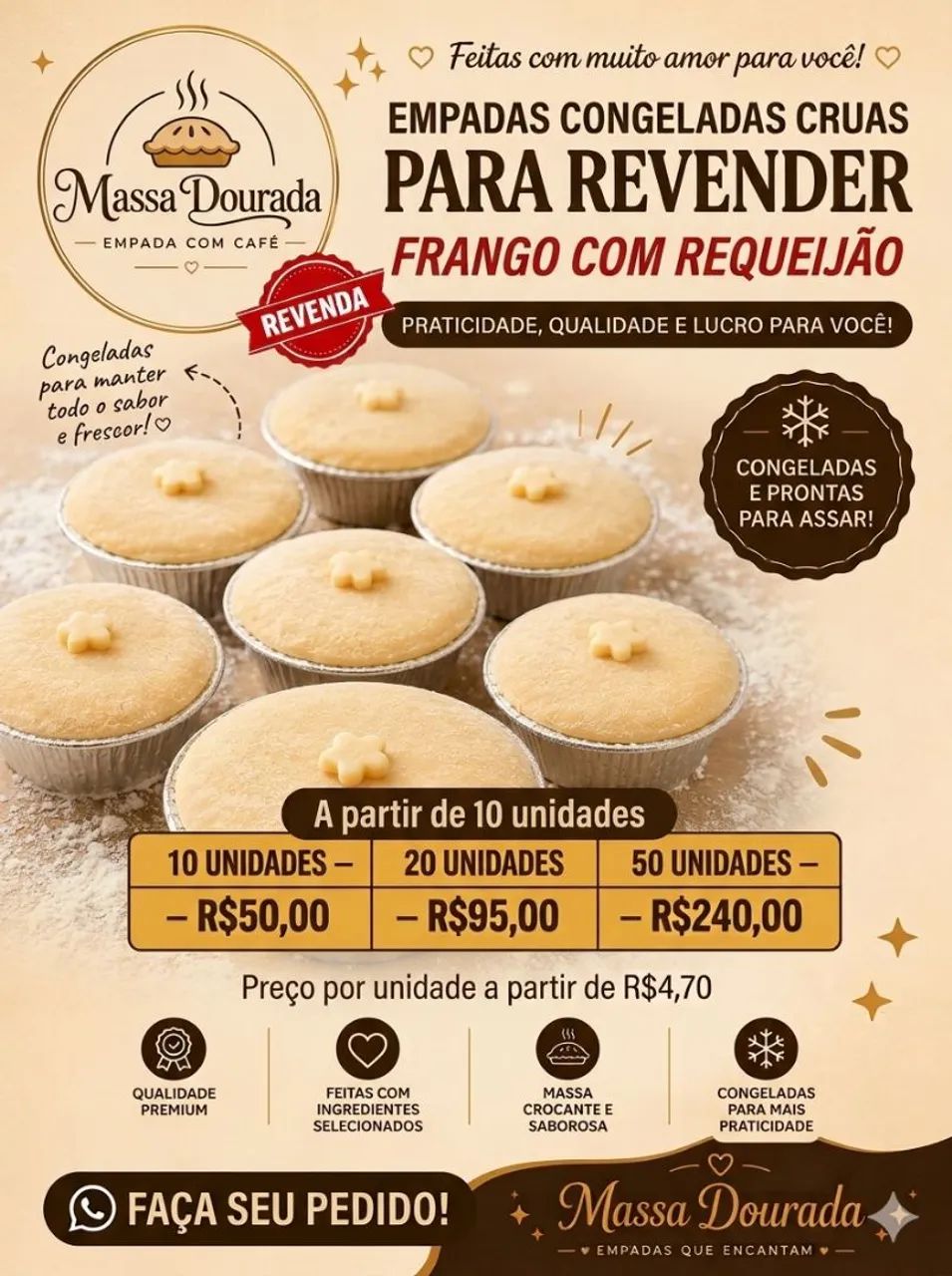 EMPADA DE FRANGO COM REQUEIJÃO PRA REVENDA 