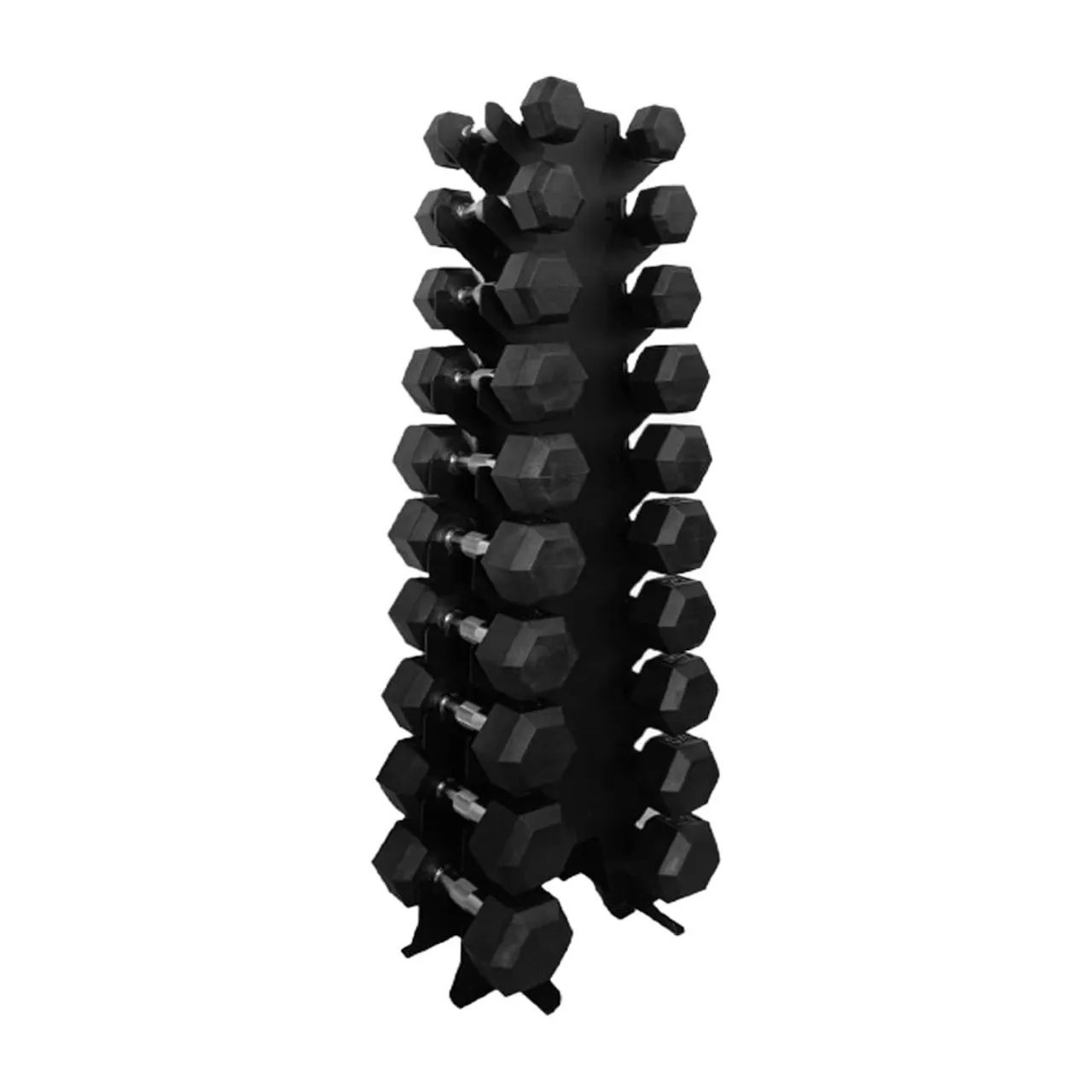 Suporte e halter sextavado injetado com pegada cromada 
