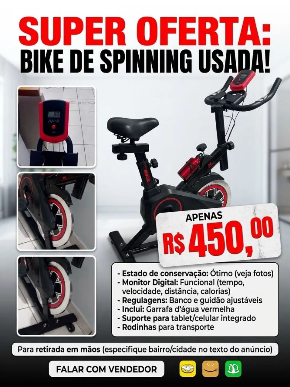 bicicleta de spinning/ergométrica
