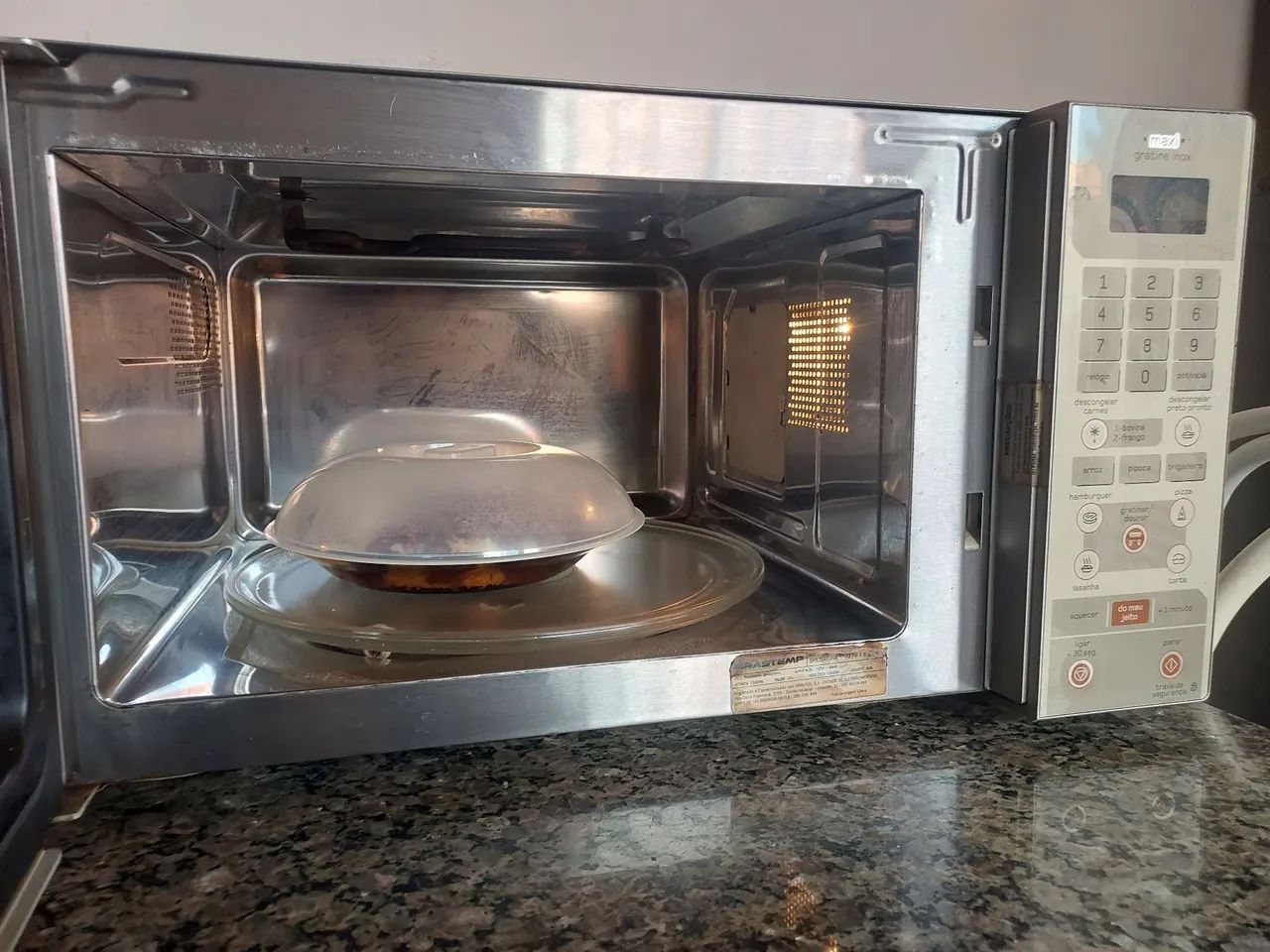 Microondas 127v inox com GRILL