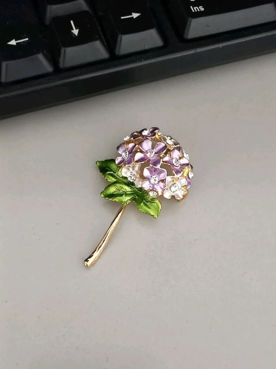 Broche de Flor Hortênsia Elegante (novo) - Foto 4
