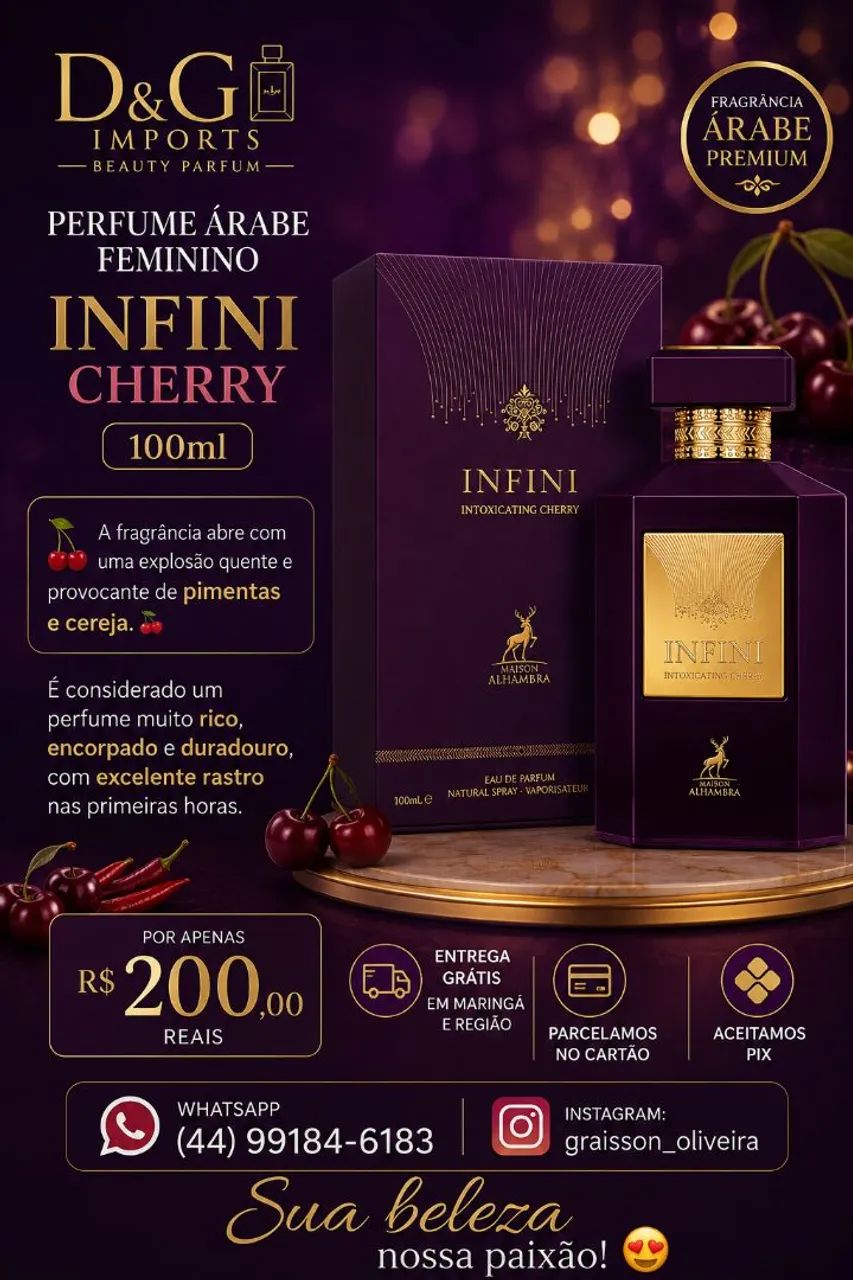 Perfume Árabe Infini Cherry 100ml