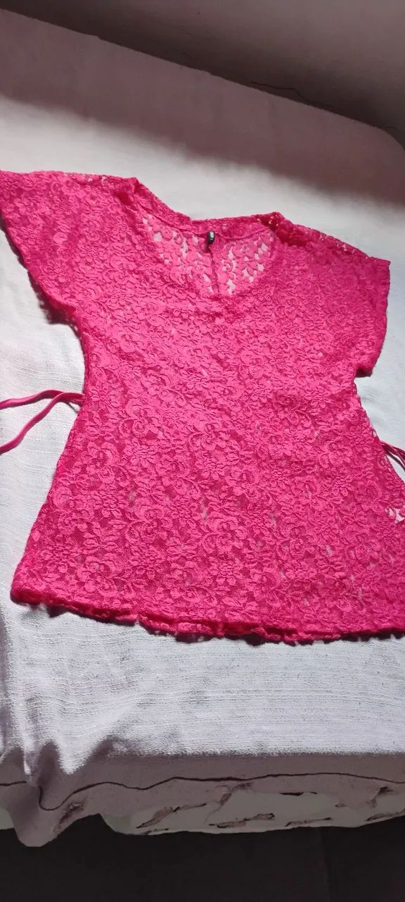 Saída de Praia de Renda Com Laço Para Amarrar - Foto 4