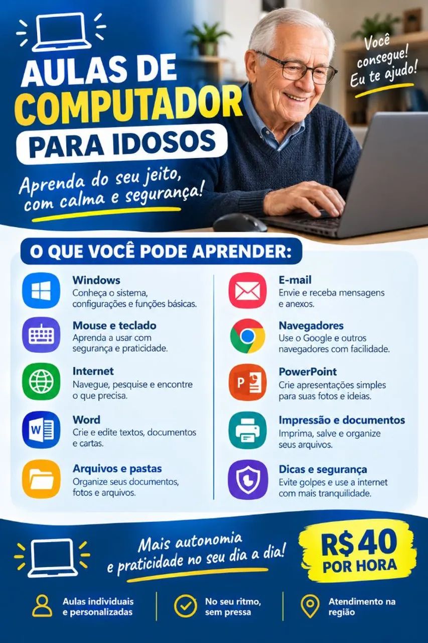 Aulas de Celular e Computador para Idosos - Foto 2
