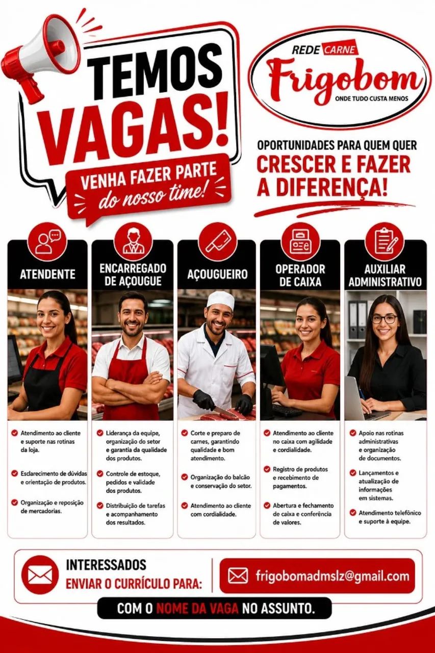 VAGAS DE EMPREGO FRIGOBOM