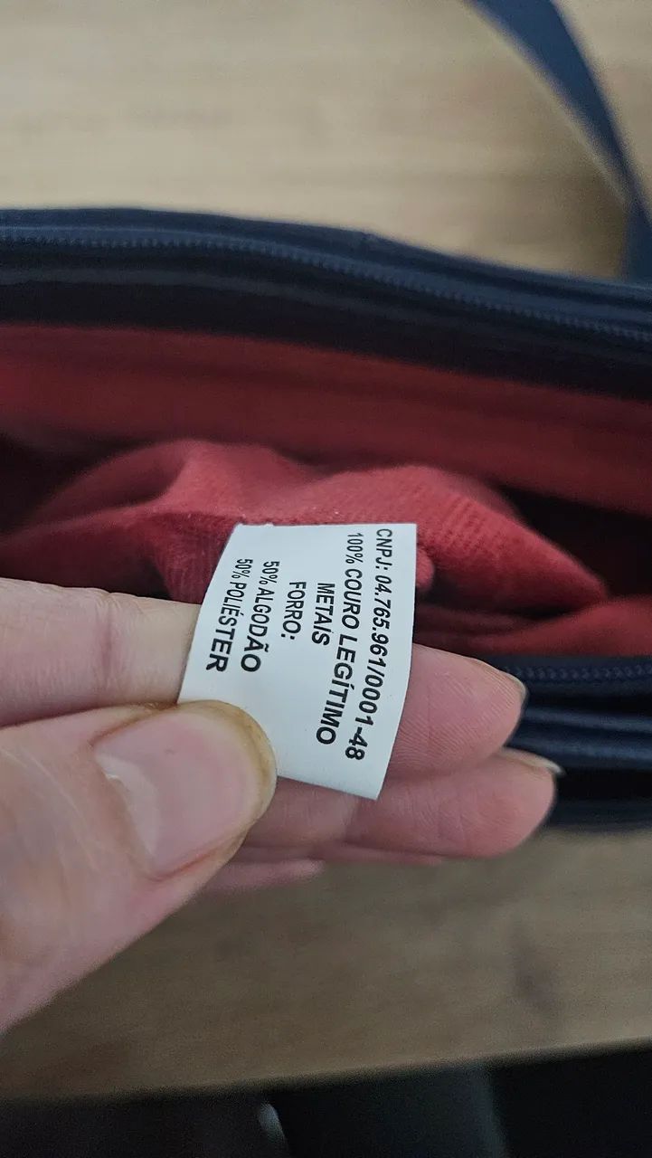 Bolsa azul marinho em couro legítimo  - Foto 4