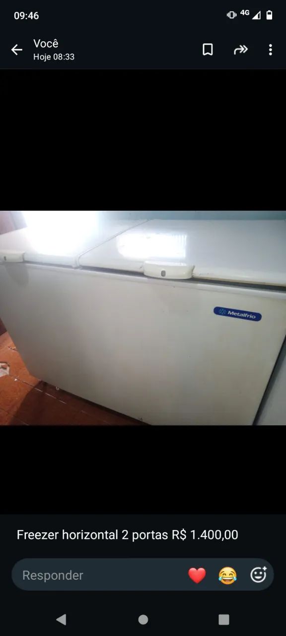 Freezer horizontal 2 portas 