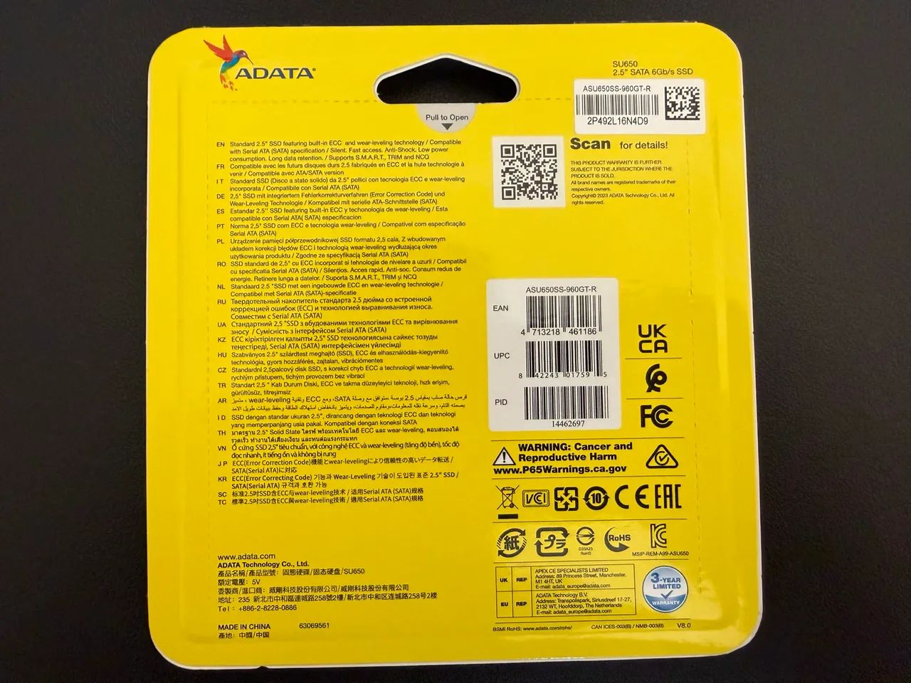SSD 960GB 2.5 SATA SU630 - ASU630SS-960GQ-R, Adata, Armazenamento