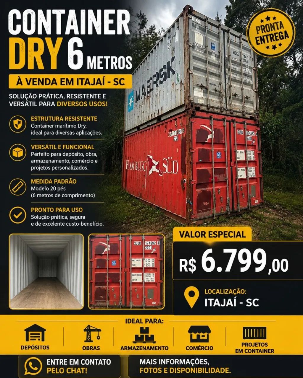 Container Dry 6 Metros em Itajaí - Oportunidade à Venda