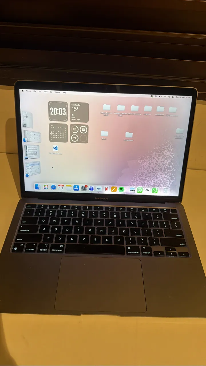 MacBook Air M1 cinza 256gb 8gb RAM saúde da bateria 98