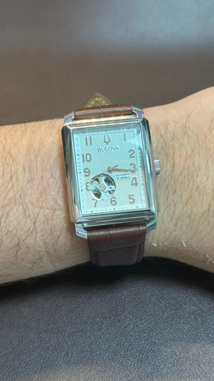 Relógio Bulova Masculino Automático Sutton Couro Marrom 96A268 - Foto 2