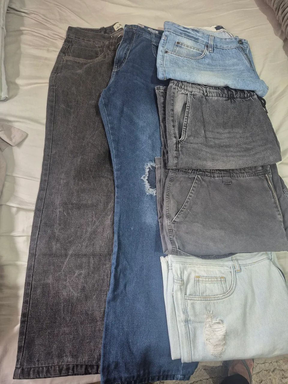 Kit 2 calças e 4 bermudas jeans 