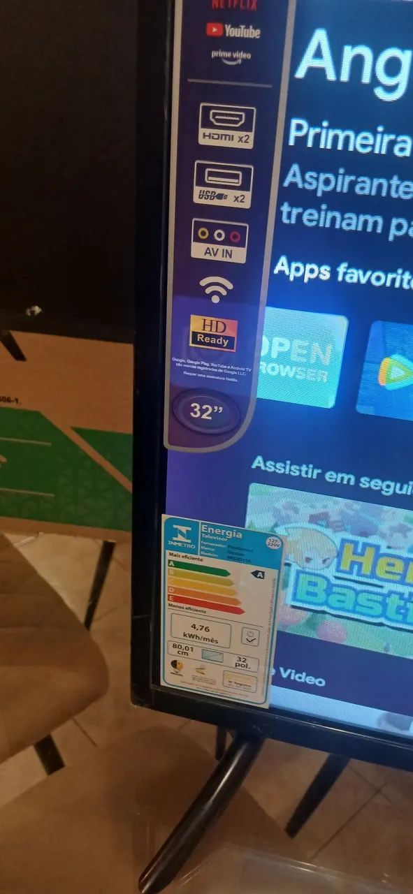 Tv vizzion 32 polegadas smart Android Bluetooth Cromecast semi-novo aceito cartão  - Foto 3