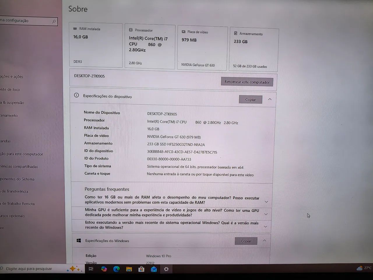 Desktop I7